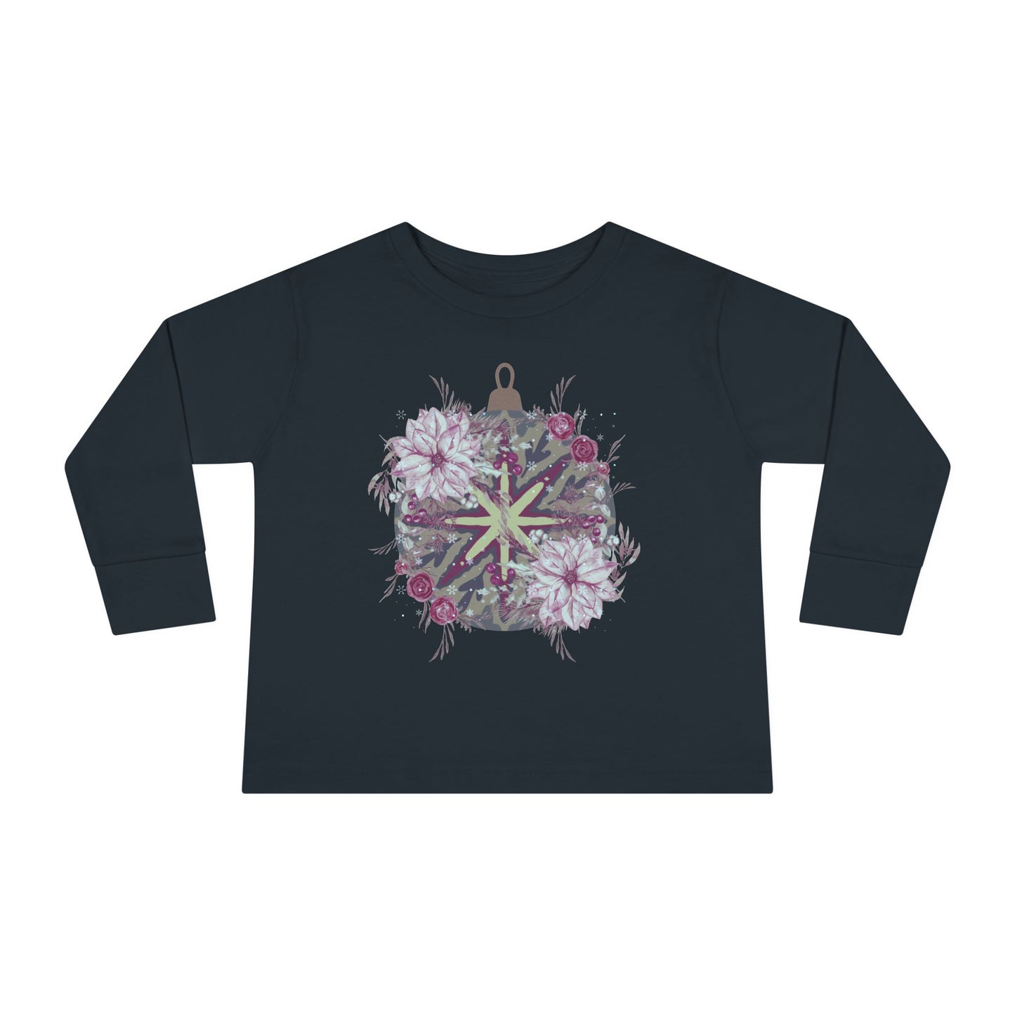 Toddler Long Sleeve Tee — Floral Starburst Ornament Graphic