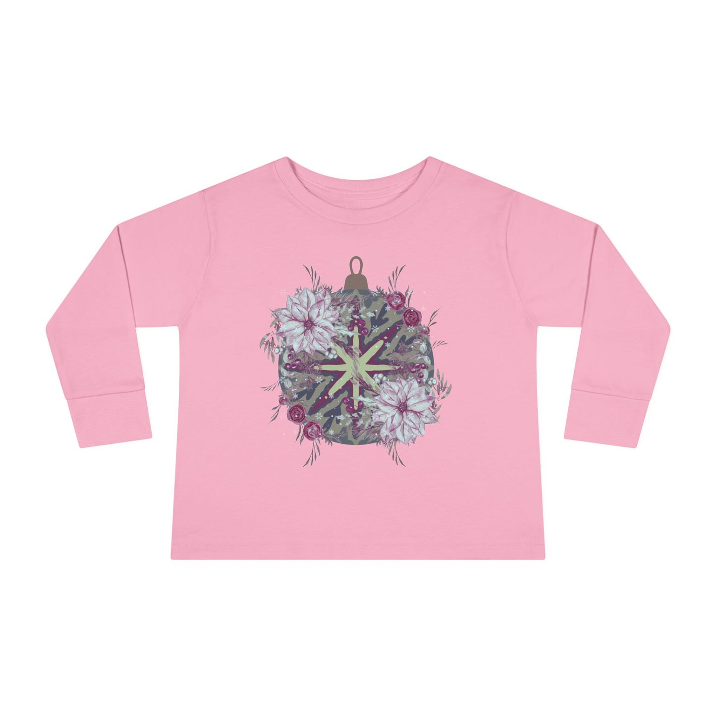 Toddler Long Sleeve Tee — Floral Starburst Ornament Graphic