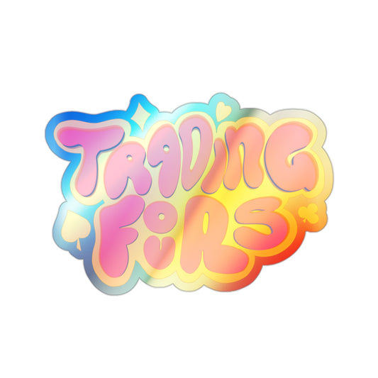 Trading Fours Band Logo 1Holographic Trading Stickers - Fun & Colorful Die-Cut Decals for Laptops, Water Bottles, Skateboards, Parties, Gifts