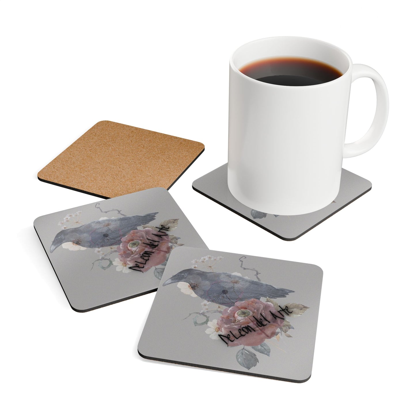 Artistic Corkwood Coaster Set, Eco-Friendly Drink Coasters, Rustic Home Decor, Unique Gift for Nature Lovers, Handmade Coasters
