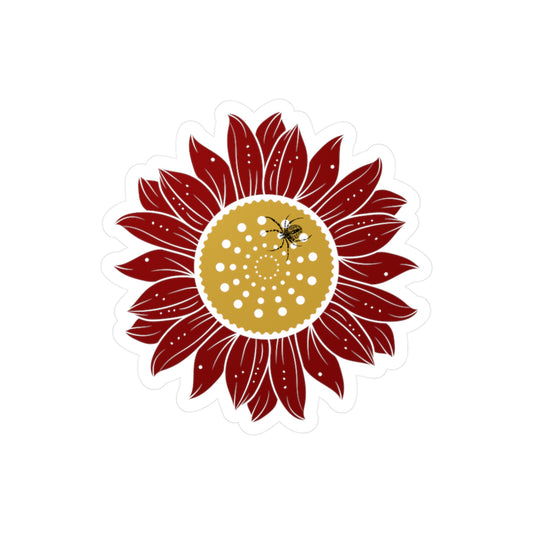 Sunflower Bright Floral Kiss-Cut Vinyl Decals | Boho Decor, Laptop Stickers, Home Office, Gift Ideas, Cute Wall Art