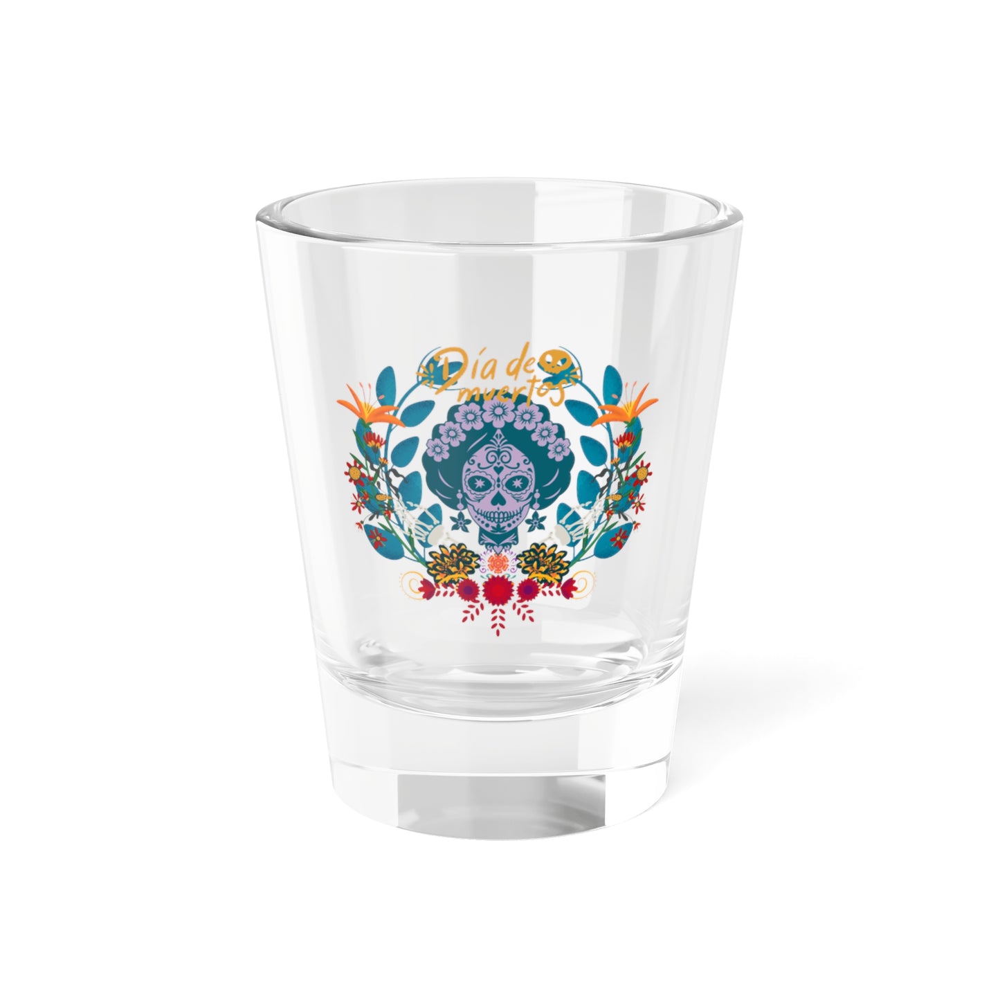 Festive Dia de los Muertos Shot Glass, 1.5oz | Unique Barware for Celebrations, Halloween, Parties, Gifts, Home Decor