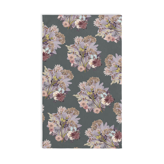 Floral Hand Towel, Elegant Kitchen Towels, Gift for Garden Lovers, Decorative Bathroom Towels, Spring Home Decor