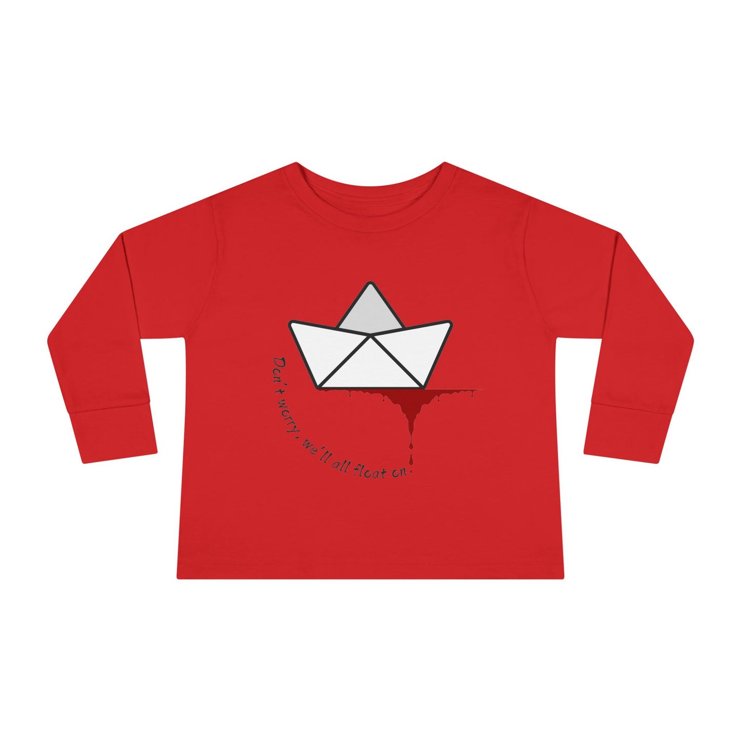 Whimsical Toddler Long Sleeve Tee with Unique Boat Design, Kids' Fashion, Playful Gift, Toddler Apparel, Fun Birthday Gift, Everyday Wear