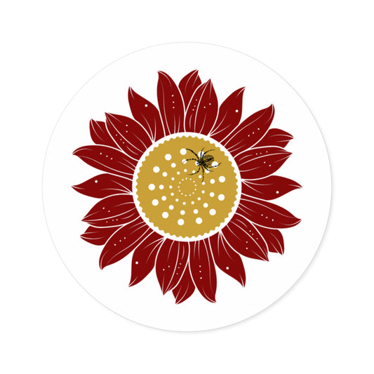 Sunflower Round Stickers, Indoor\Outdoor