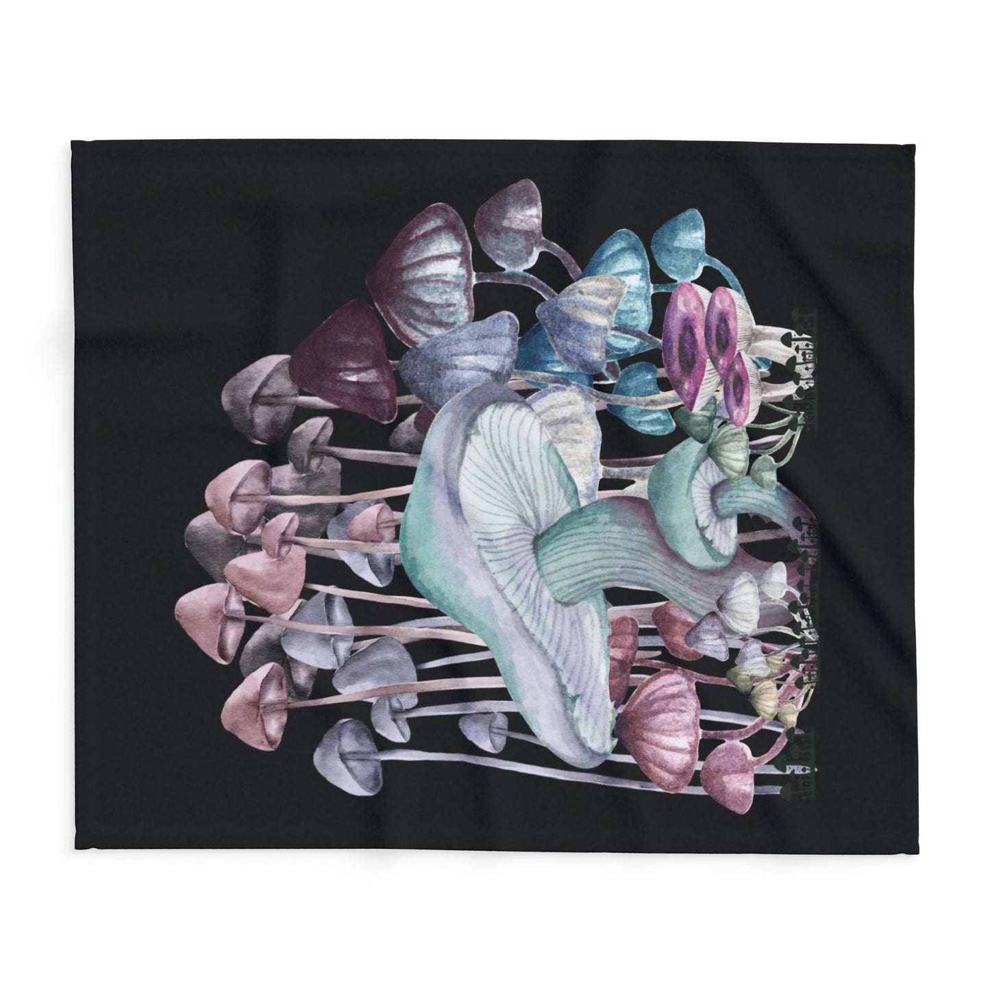 Mushroom Art Fleece Blanket, Cozy Home Decor, Gift for Nature Lovers, Boho Living Room Throw, Unique Wall Hanging