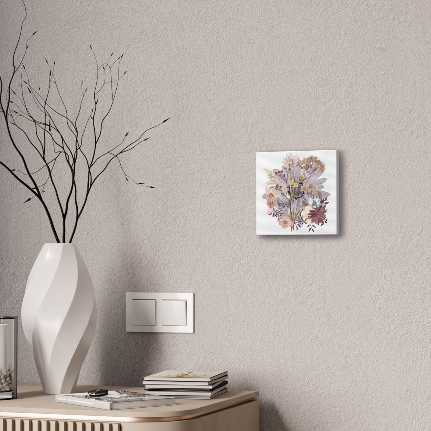 Floral Skull Canvas Art, Wall Decor, Modern Home Decor, Gift for Her, Nature-Inspired Wall Art, Boho Art Print